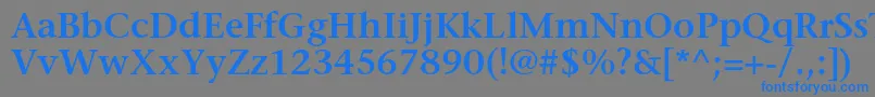 フォントStoneserifstdSemibold – 灰色の背景に青い文字