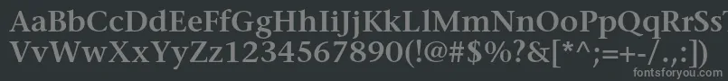 フォントStoneserifstdSemibold – 黒い背景に灰色の文字