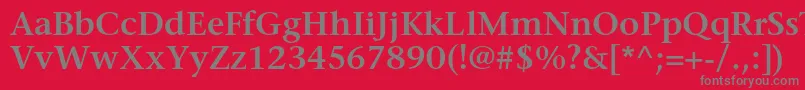 StoneserifstdSemibold-Schriftart – Graue Schriften auf rotem Hintergrund