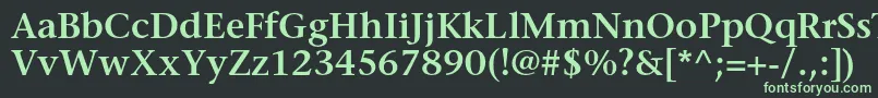 StoneserifstdSemibold-Schriftart – Grüne Schriften auf schwarzem Hintergrund