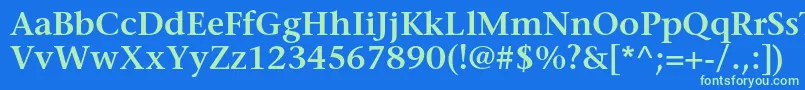 Czcionka StoneserifstdSemibold – zielone czcionki na niebieskim tle
