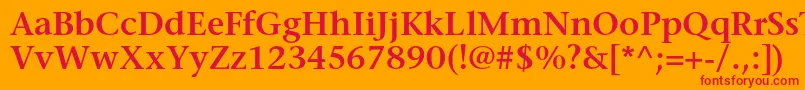 フォントStoneserifstdSemibold – オレンジの背景に赤い文字
