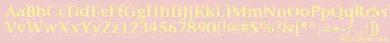 StoneserifstdSemibold Font – Yellow Fonts on Pink Background