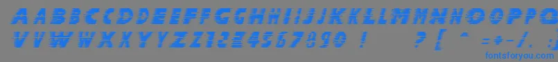 フォントHalcionItalic – 灰色の背景に青い文字