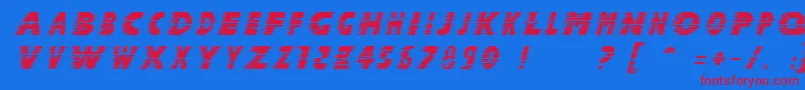 HalcionItalic Font – Red Fonts on Blue Background