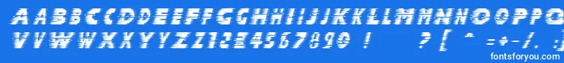 フォントHalcionItalic – 青い背景に白い文字