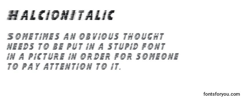Review of the HalcionItalic Font