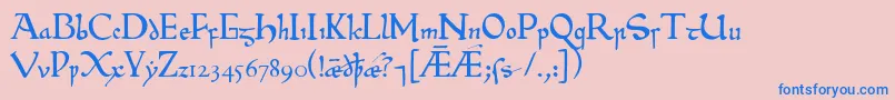 フォントBeowulf – ピンクの背景に青い文字