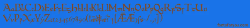 Beowulf Font – Brown Fonts on Blue Background