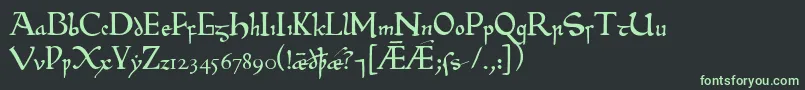 フォントBeowulf – 黒い背景に緑の文字