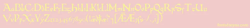 Beowulf Font – Yellow Fonts on Pink Background