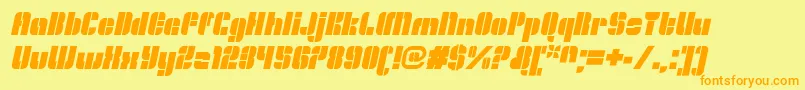 Fonte OrangeroyaleOpenitalic – fontes laranjas em um fundo amarelo