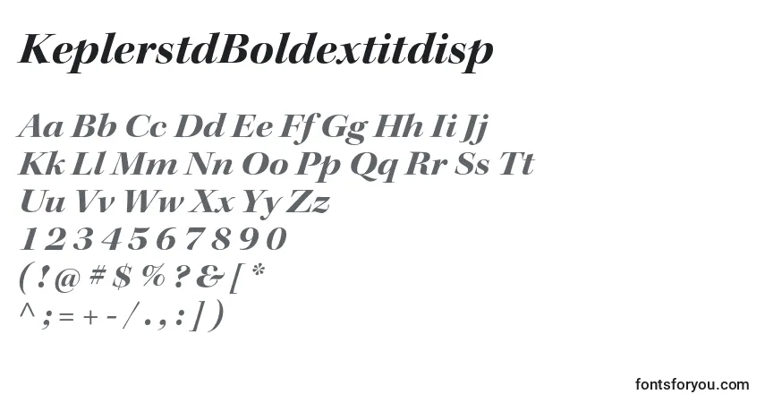 A fonte KeplerstdBoldextitdisp – alfabeto, números, caracteres especiais
