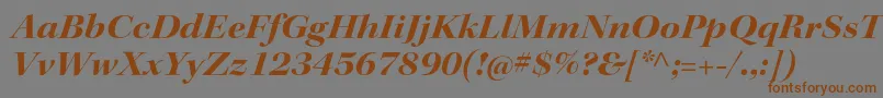 フォントKeplerstdBoldextitdisp – 茶色の文字が灰色の背景にあります。