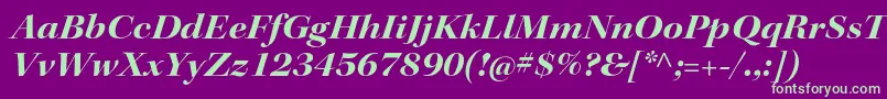 KeplerstdBoldextitdisp Font – Green Fonts on Purple Background