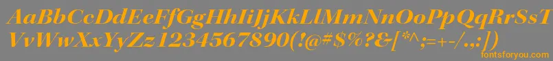 フォントKeplerstdBoldextitdisp – オレンジの文字は灰色の背景にあります。