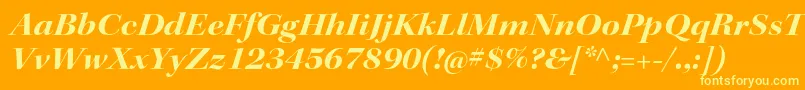 KeplerstdBoldextitdisp-Schriftart – Gelbe Schriften auf orangefarbenem Hintergrund