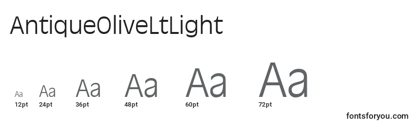 AntiqueOliveLtLight Font Sizes