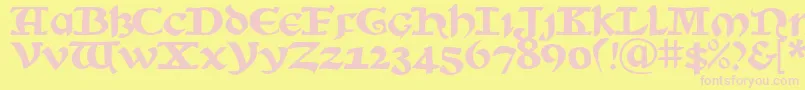 Sunsplash-fontti – vaaleanpunaiset fontit keltaisella taustalla