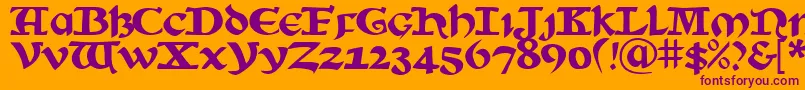Sunsplash-fontti – violetit fontit oranssilla taustalla