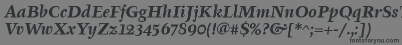 TyfaItcBoldItalic-Schriftart – Schwarze Schriften auf grauem Hintergrund