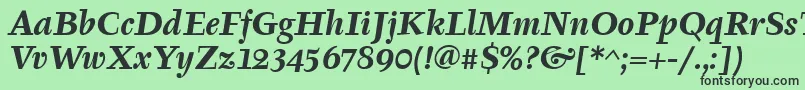 TyfaItcBoldItalic Font – Black Fonts on Green Background