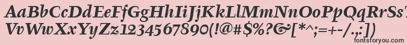 TyfaItcBoldItalic Font – Black Fonts on Pink Background