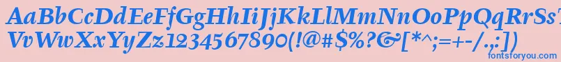 TyfaItcBoldItalic Font – Blue Fonts on Pink Background