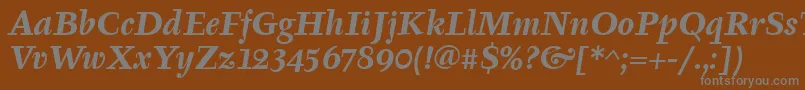 Police TyfaItcBoldItalic – polices grises sur fond brun