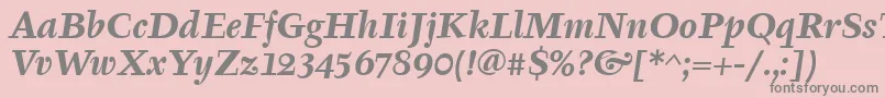 TyfaItcBoldItalic Font – Gray Fonts on Pink Background