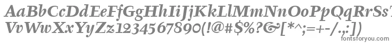 TyfaItcBoldItalic Font – Gray Fonts on White Background
