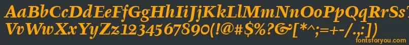 TyfaItcBoldItalic Font – Orange Fonts on Black Background