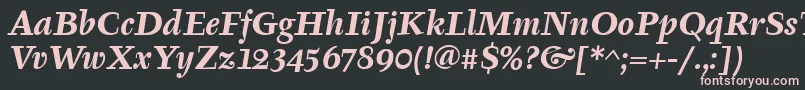 TyfaItcBoldItalic Font – Pink Fonts on Black Background