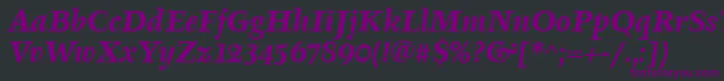 TyfaItcBoldItalic Font – Purple Fonts on Black Background