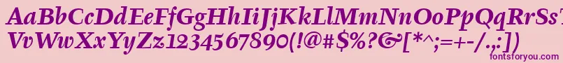 TyfaItcBoldItalic Font – Purple Fonts on Pink Background