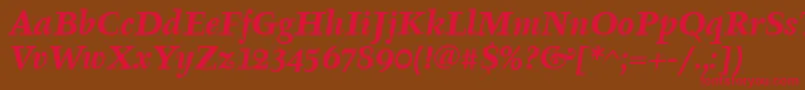 TyfaItcBoldItalic Font – Red Fonts on Brown Background
