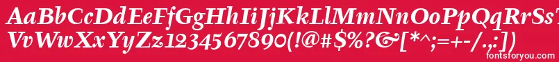 TyfaItcBoldItalic Font – White Fonts on Red Background