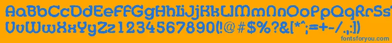 フォントMexicoantiqueBold – オレンジの背景に青い文字