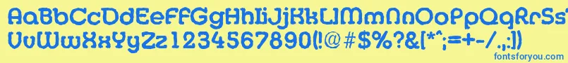 フォントMexicoantiqueBold – 青い文字が黄色の背景にあります。
