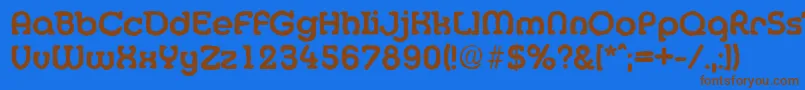 フォントMexicoantiqueBold – 茶色の文字が青い背景にあります。