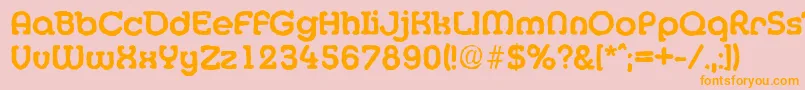 フォントMexicoantiqueBold – オレンジの文字がピンクの背景にあります。