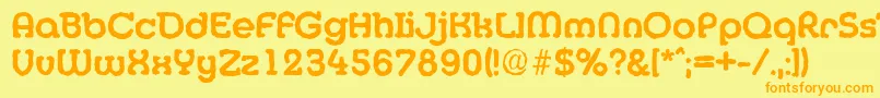 フォントMexicoantiqueBold – オレンジの文字が黄色の背景にあります。