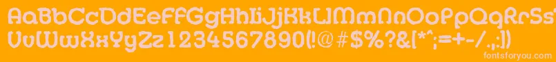MexicoantiqueBold-fontti – vaaleanpunaiset fontit oranssilla taustalla