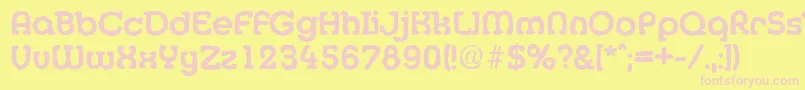 MexicoantiqueBold-fontti – vaaleanpunaiset fontit keltaisella taustalla
