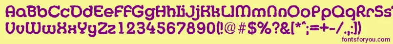MexicoantiqueBold-fontti – violetit fontit keltaisella taustalla