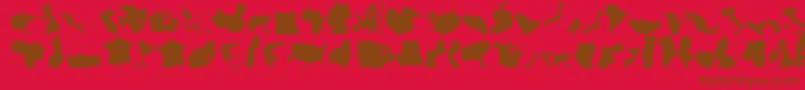 Geobats11-Schriftart – Braune Schriften auf rotem Hintergrund