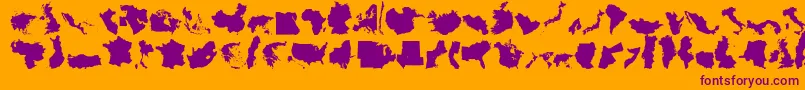 Więcej informacji o czcionce Geobats11 Czcionka Geobats11 – fioletowe czcionki na pomarańczowym tle