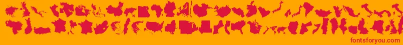 Geobats11 Font – Red Fonts on Orange Background