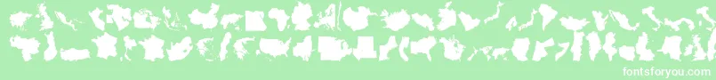 Geobats11 Font – White Fonts on Green Background