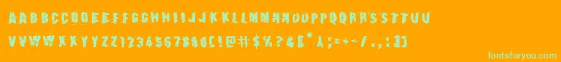 Earthshake Font – Green Fonts on Orange Background